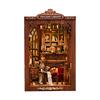 DIY Book Nook Kit - TWILIGHT LIBRARY Wooden Bookend Room, 3D Puzzle Assembly, Handmade Model  For Adults Birthday Gifts