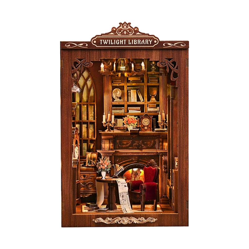 

Набор для создания книжного уголка своими руками - СУМЕРЕЧНАЯ БИБЛИОТЕКА Деревянный упор для книг, 3D пазл для сборки, Модель ручной работы для подарков на Рождество и Черную пятницу