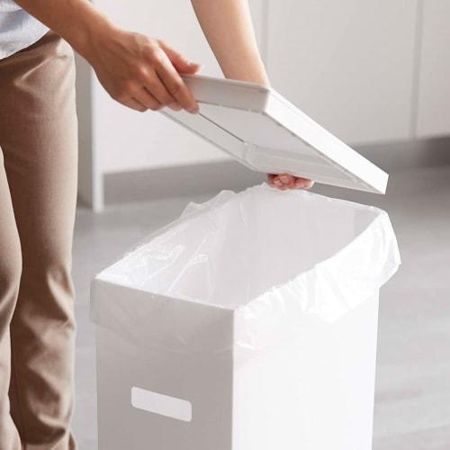 Yamazaki Under-Sink Trash Can with Lid, Set of 2, White, Approx. W19 x D40 x H35cm (Each), Foldable and Portable, Tower, 5335