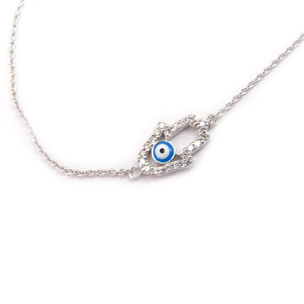 Les Trésors De Lily [K5798] - Silver Bracelet 'Fatma' Blue White