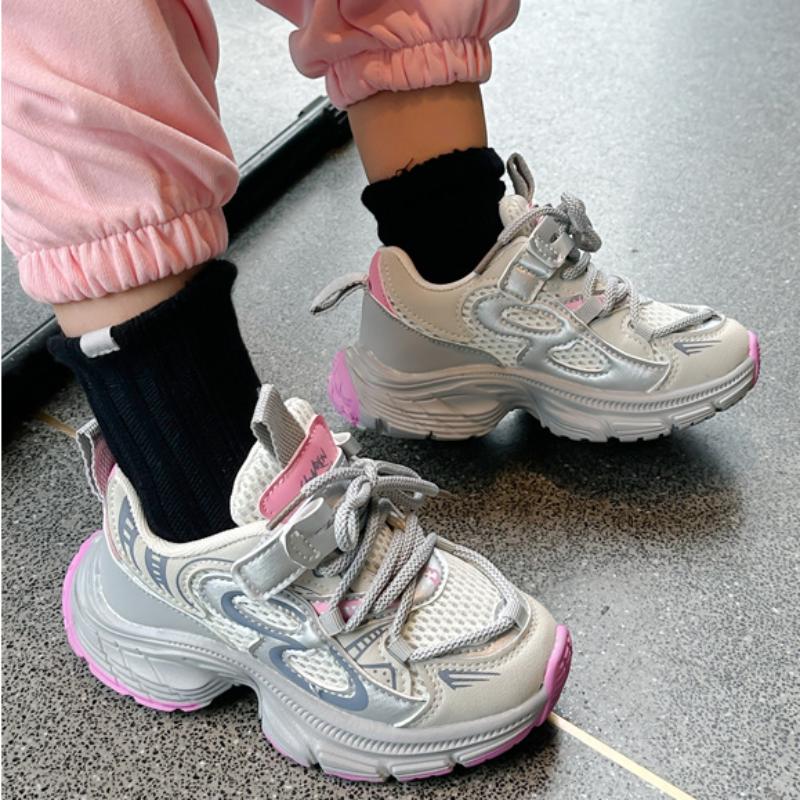 Pantofi la modă, cu plasă, respirabil, pentru băieți și fete, cu fund moale, rezistent la uzură