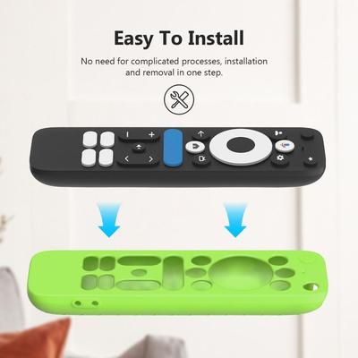 Capa Protetora de Silicone com Protetor de Cordão Capa para Controle Remoto à Prova de Choque para onn.GoogleTV Box 4K Pro 2025