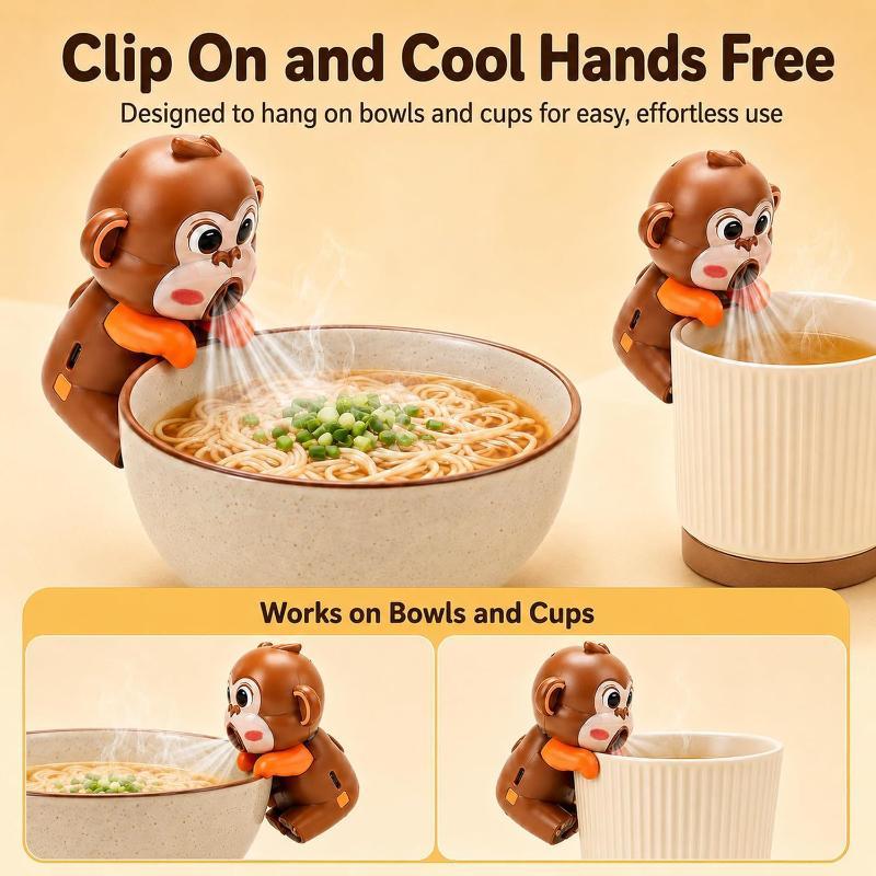 Portable Beverage Cooling Fan For Cup & Bowl Cute Animals Mini Desk Fan For Quick Coffee Soup Cooling Office Home Gadget