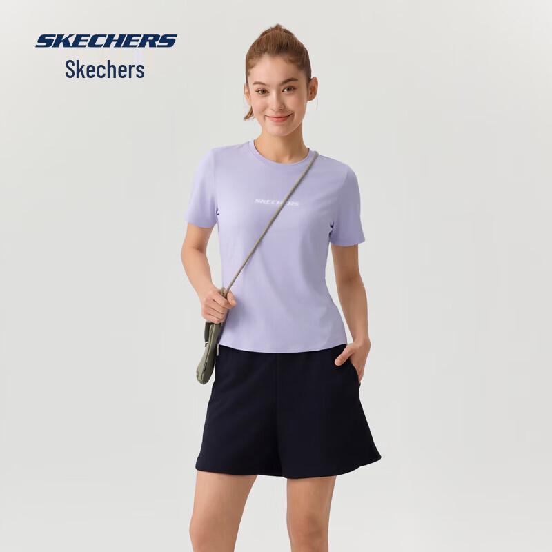 Skechers Women s Anti-Bacterial Slim-Fit Knit Short-Sleeve Top L226W137 2XL