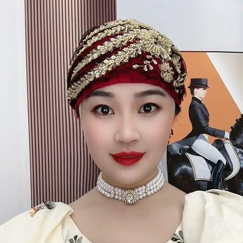 Summer Breathable Lace Turban Cap For Women Hair Cover Hat Head Wraps Bonnet Muslim Hat Headscarf Elastic Full Cover Headwear