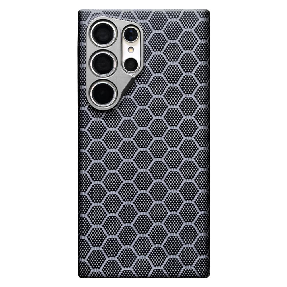 

Для Samsung Galaxy S24 Ultra Чехол Ультратонкий Арамидное волокно Сотовая текстура Чехол для телефона A