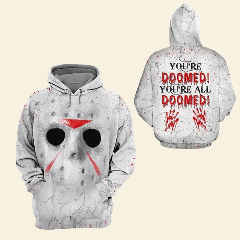 You Can't Kill The Boogeyman Horror Movie Hoodies Men Blood Splatter 3D Printed Sweatshirts Women Halloween Hoody Pullovers Tops