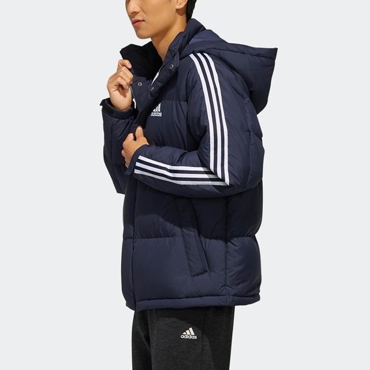 Adidas 3ST Puff Down Hooded Jacket Men Outerwear Legend-Blue EH3973