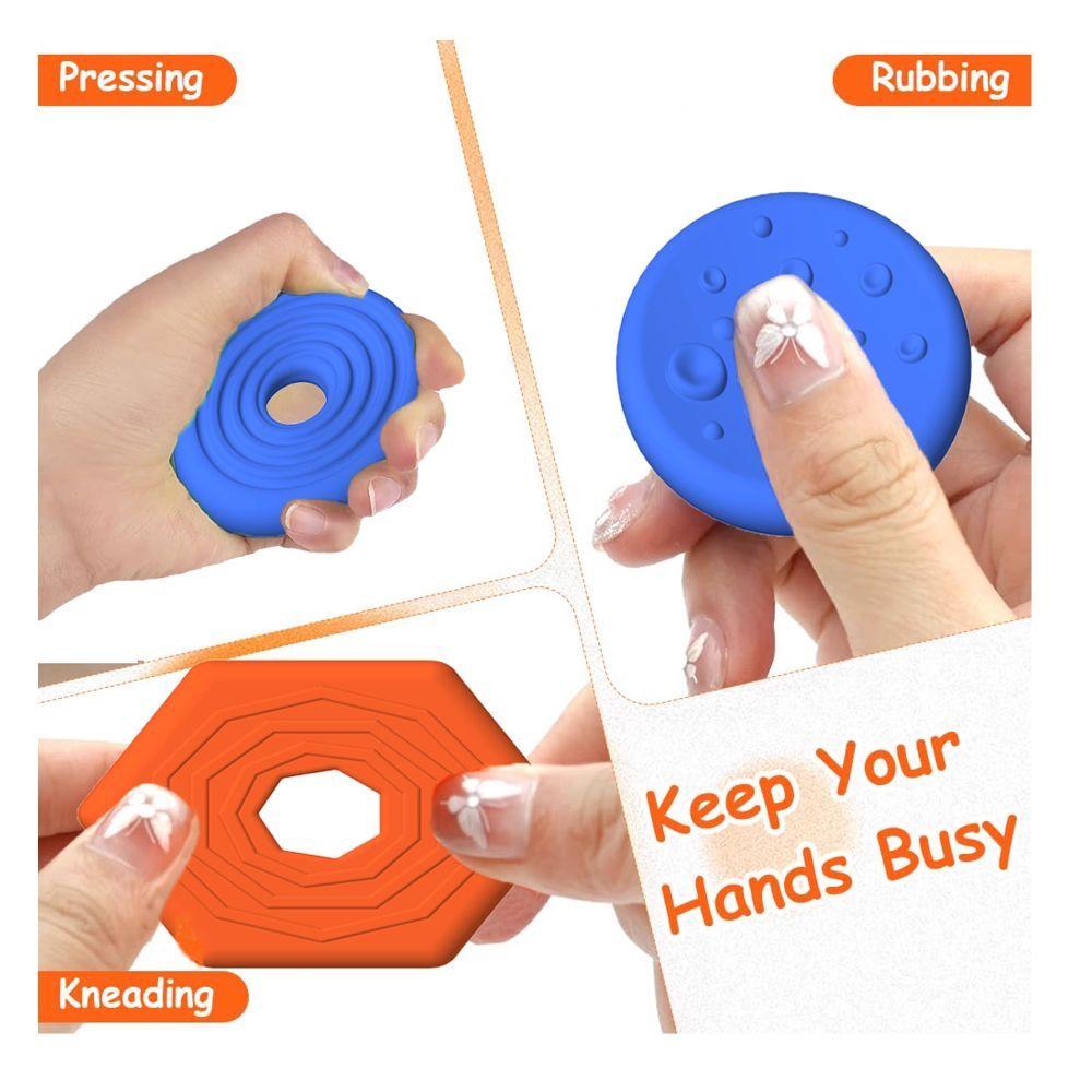 6PCS/set Silicone Children Sensory Stone Relaxing Textured Worry Rocks  Christmas Gift