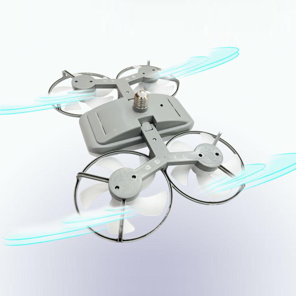 2 In 1 Silent Ceiling Fan Light 3 Gears Light Hanging Fan Foldable Drone Shaped Fan Light for Dining Room Bedroom Living Room