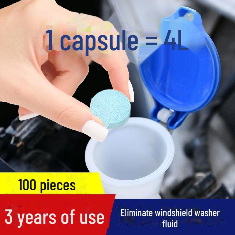 Super Concentrated Car Glass Cleaner Effervescent Tablets - All-Season Wiper Solution for Strong Decontamination