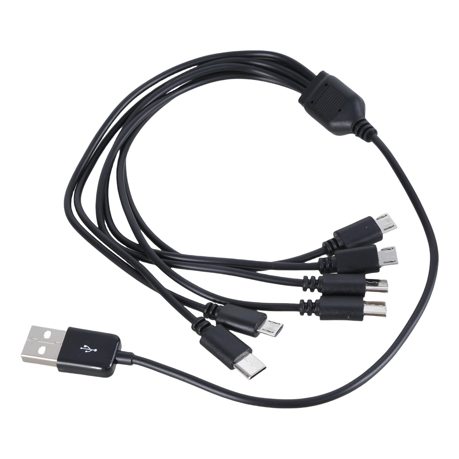 

Кабель для зарядки нескольких устройств 6 в 1 USB на 3 Micro USB и 3 разъема типа C, шнур, провод для зарядки, 6 шт., электроника 50CM