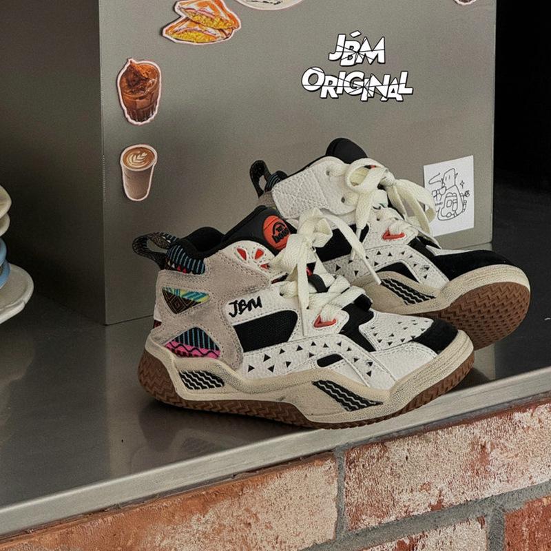 

JBM Kids Breathable High-Top Basketball Sneakers - Trendy, Soft Sole Canvas Shoes for Boys and Girls Size 29 белый