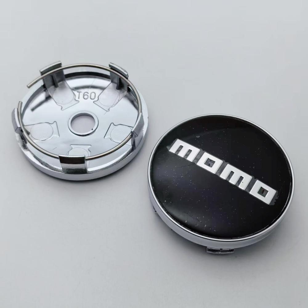 COY1 4pcs 60mm Car Wheel Center Caps With MOMO Badge Logo Rim Hubcaps Cover MOMO Emblem Styling Accessories for VW BMW Subaru Honda