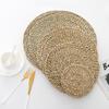 Table Placemat Wear-resistant Handwoven Cattail Grass Placemat Heat Resistant Table Mat for Home Decoration