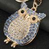 Rhinestones Owl Keychain Exquisite Owl Crystal Keychain with Rotating Lobster Clasp Elegant Bag Charms