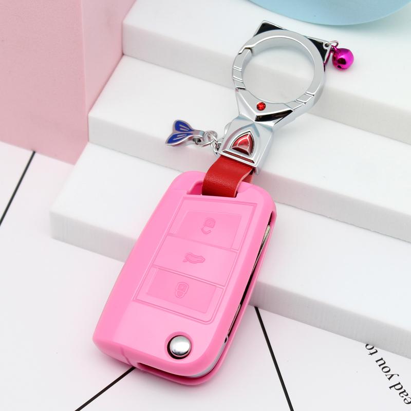 Soft Tpu Car Key Cover Shell Fob For Volkswagen Vw Golf 7 Mk7 Skoda Octavia A7 For Seat Leon Ibiza 3 Car-Styling