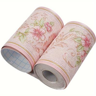 1 Roll 4.17x196in Wallpaper Border  3D Patterned Wall Decoration  Removable Self-Adhesive Kitchen Bathroom Tile Stickers for DIY Home Decoration