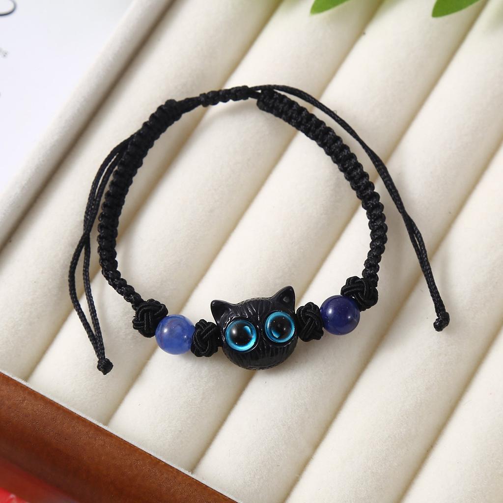 Hot-selling cat beaded bracelet cute cat elastic rope Jingdezhen ceramic bracelet