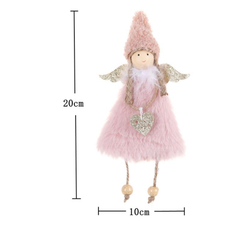 New Christmas plush angel girl pendant children's cute doll Christmas tree decoration pendant small pendant