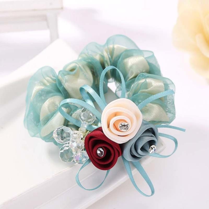 Korean Style Flower Hair Band Organza Circle Headband High-end Fabric Hair Accessories Rubber Band Female Headband Accessories