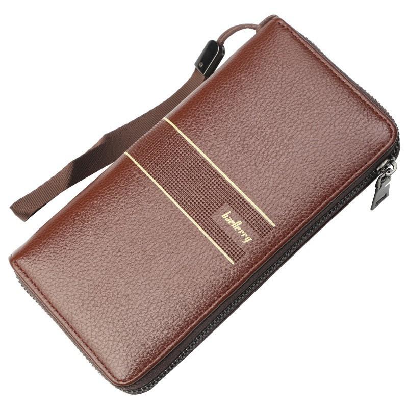 Men s Long Wallet European American Business Large Capacity Clutch Bag Retro Zipper 20X10X2