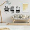 Black Geometric Cactus Metal Wall Art 3 Piece Set Modern Home Decor Hanging Ornament