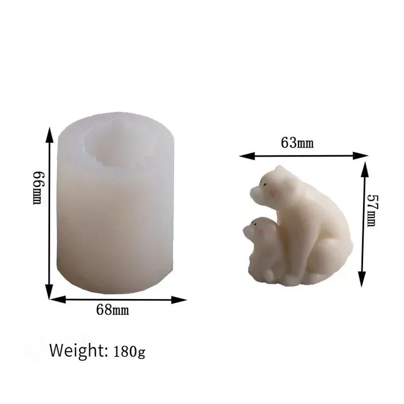 Cute Polar Bear Mother and Child Silicone Mold Creative DIY Chocolate Candy 3D Molds Kitchen Baking Cake Decor Candle Soap Mould