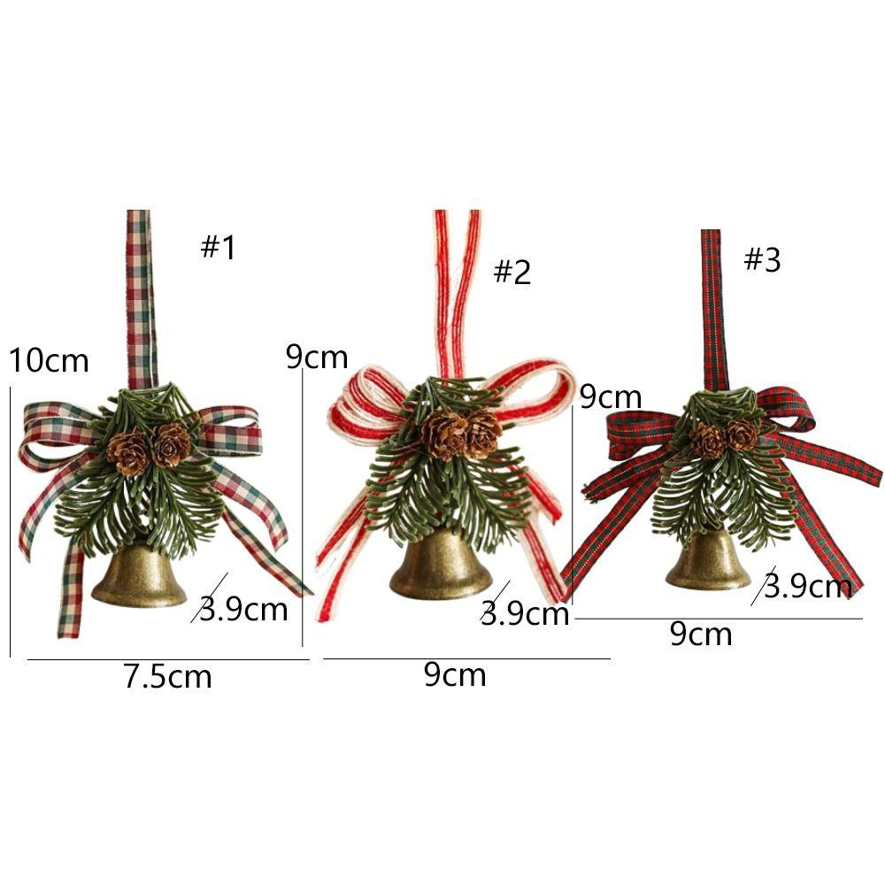 Bronze Pinecone Bell Pendant Retro Christmas Tree Hanging Bells Garden Decor