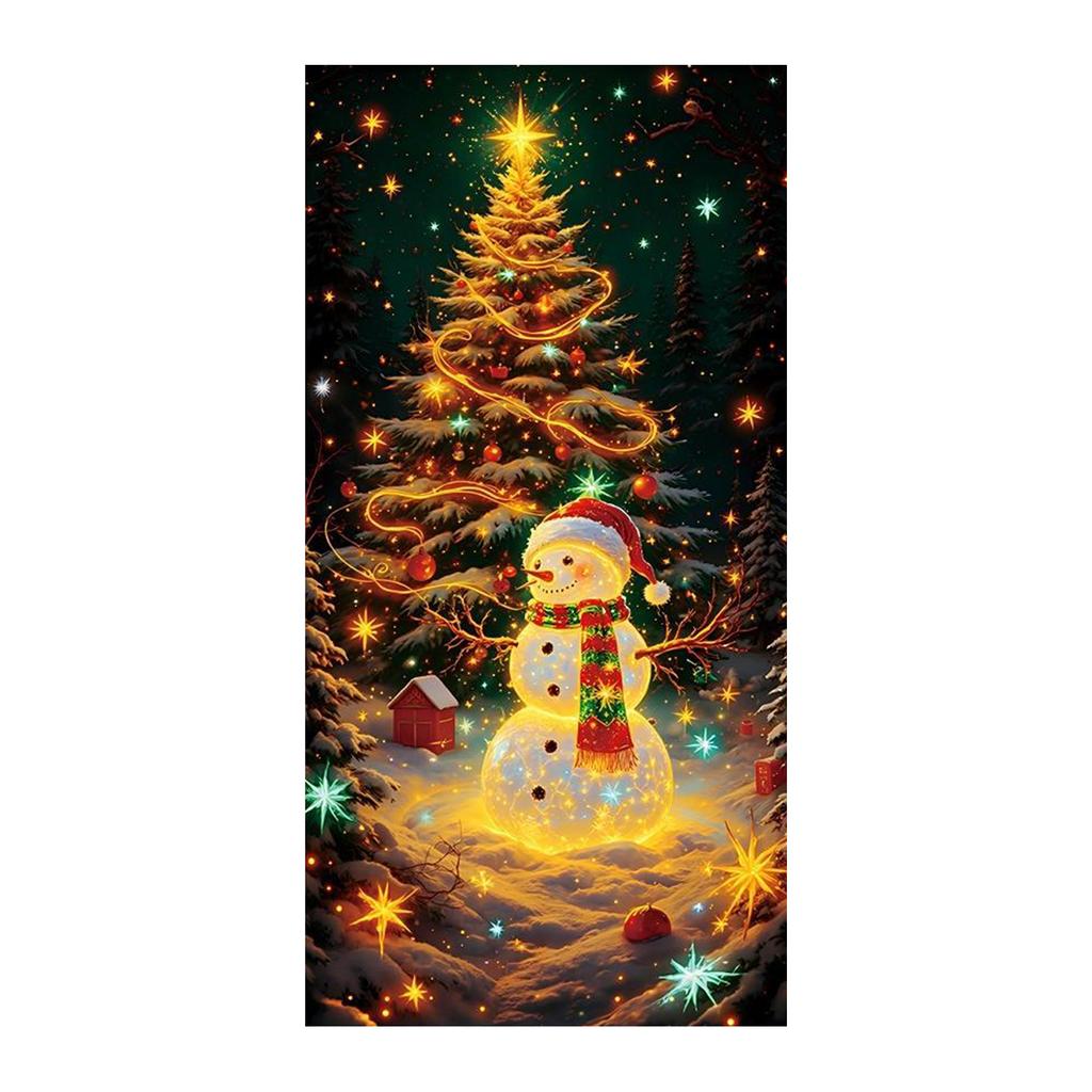 Christmas Fluorescent Door Frame, Door Cover Background, Holiday Party Decoration, Christmas Decoration Hanging Cloth