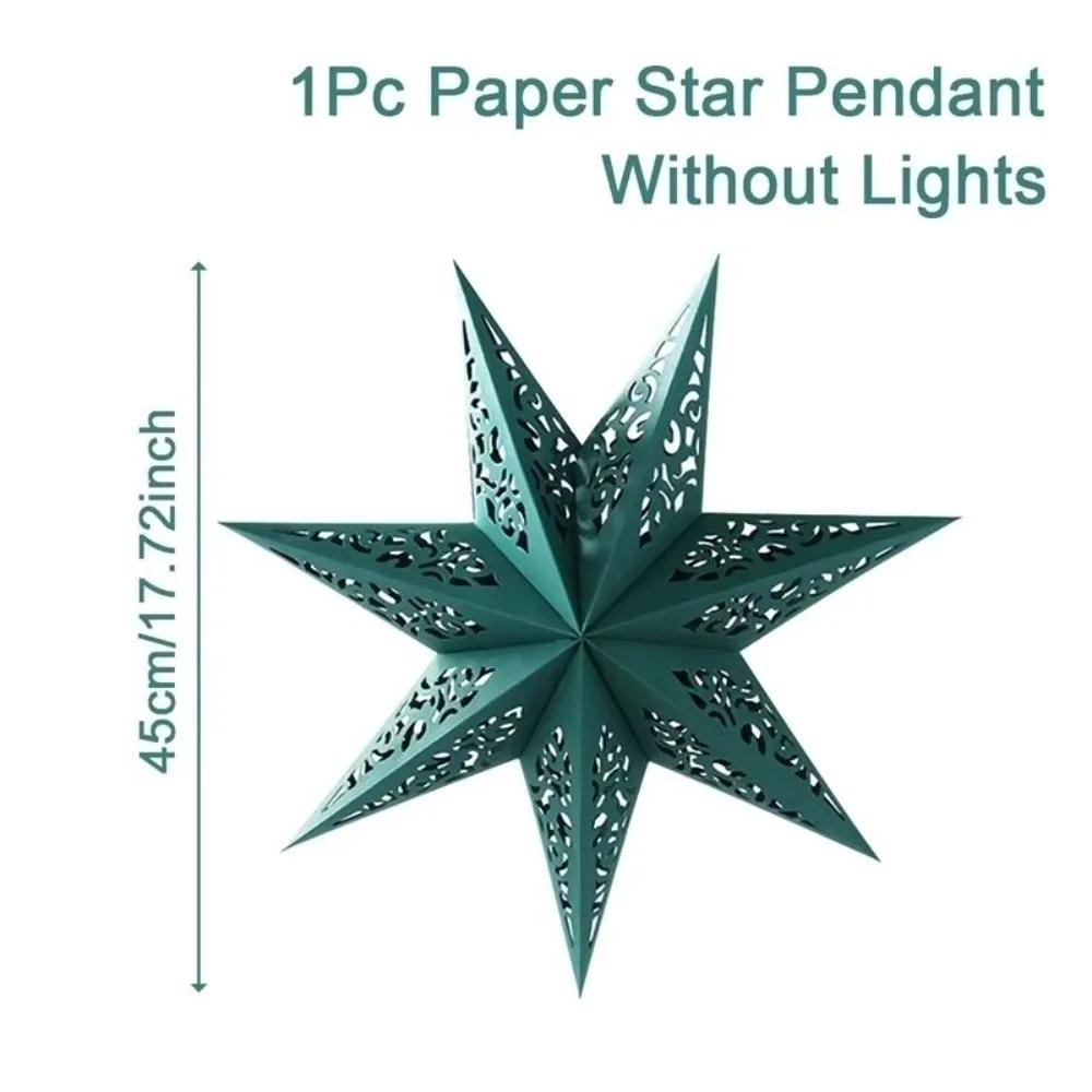 45cm Weihnachts-Lampenschirm Ausgestanztes Papier Weihnachtslicht-Abdeckung Sternform Hängende Anhänger Weihnachts-Laterne Heimdekorationen