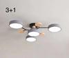 Nordic Macaron Ceiling Light - Modern Minimalist, Solid Wood Fixture for Living Room, Hall, Bedroom, or Restaurant.