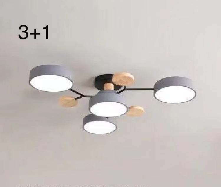 Nordic Macaron Ceiling Light - Modern Minimalist, Solid Wood Fixture for Living Room, Hall, Bedroom, or Restaurant.