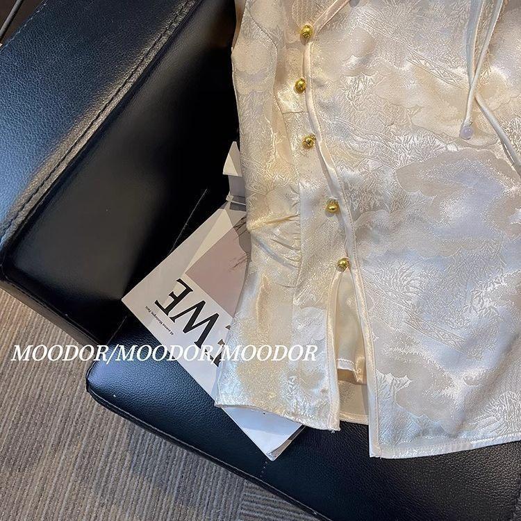 Versatile outerwear Feifei sleeve shirt women's 2025 summer and summer slim-fitting chic top