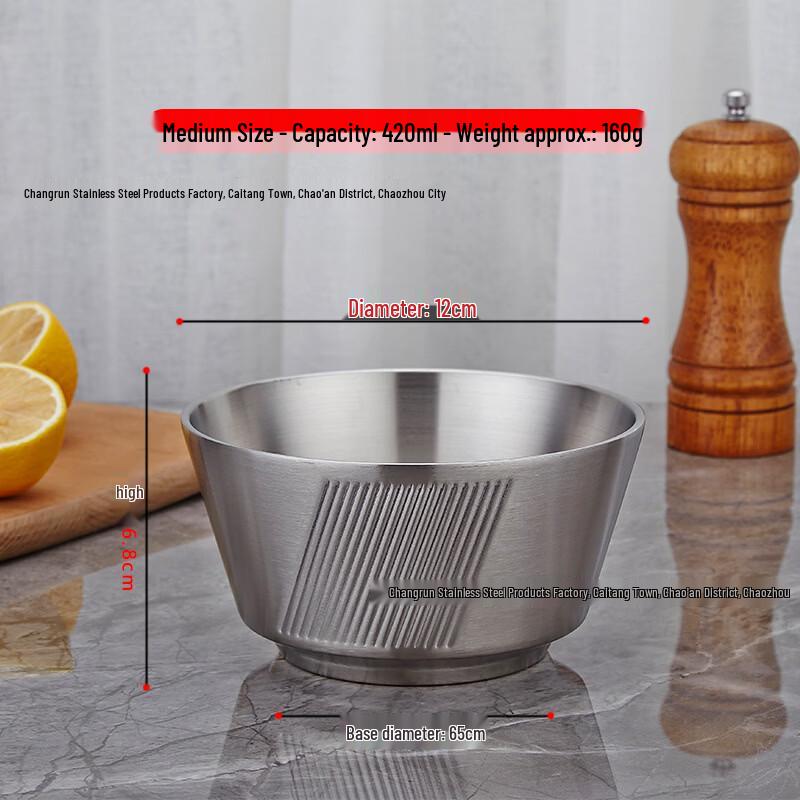 Yuzhuxun 304 Stainless Steel Double-Layer Bowl