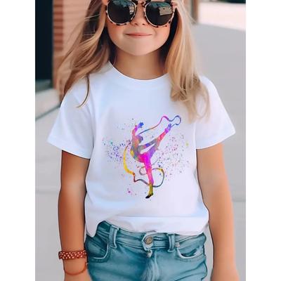 Αγόρια T-shirt Κορίτσια Παιδικά Ρυθμική Γυμναστική Μπλουζάκι με Εκτύπωση Μοντάλ Ρούχα Κοντομάνικα Ρούχα Αγοριών