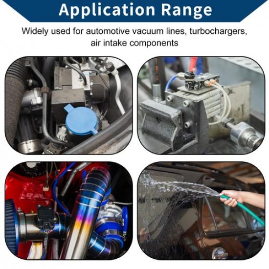 33 Ft 78" 22mm ID 3mm Thickness Silicone Vacuum Hose for Air and Water Black