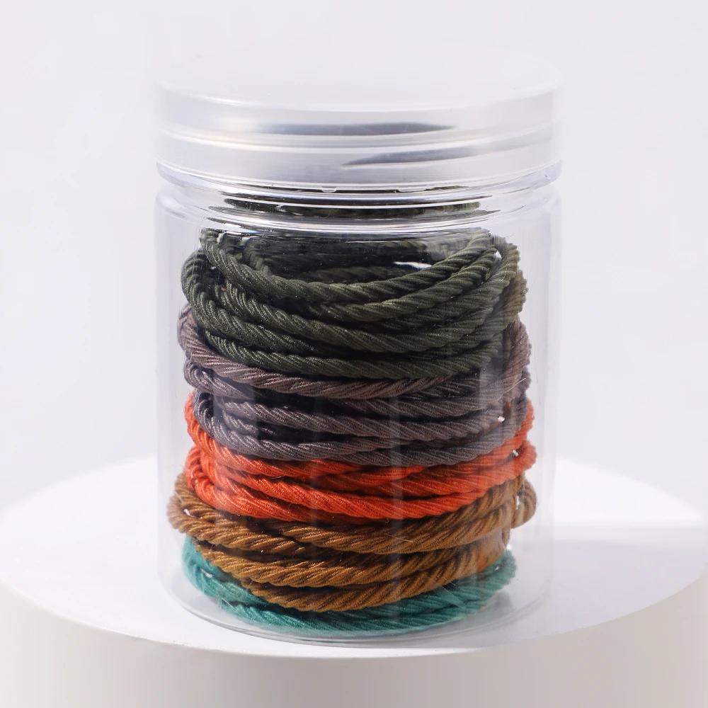 50Pcs/Box Simplicity Hair Band High Elasticity Rubber Band for Women Durable Hair Rope Canned Headband High Ponytail Hair Ties