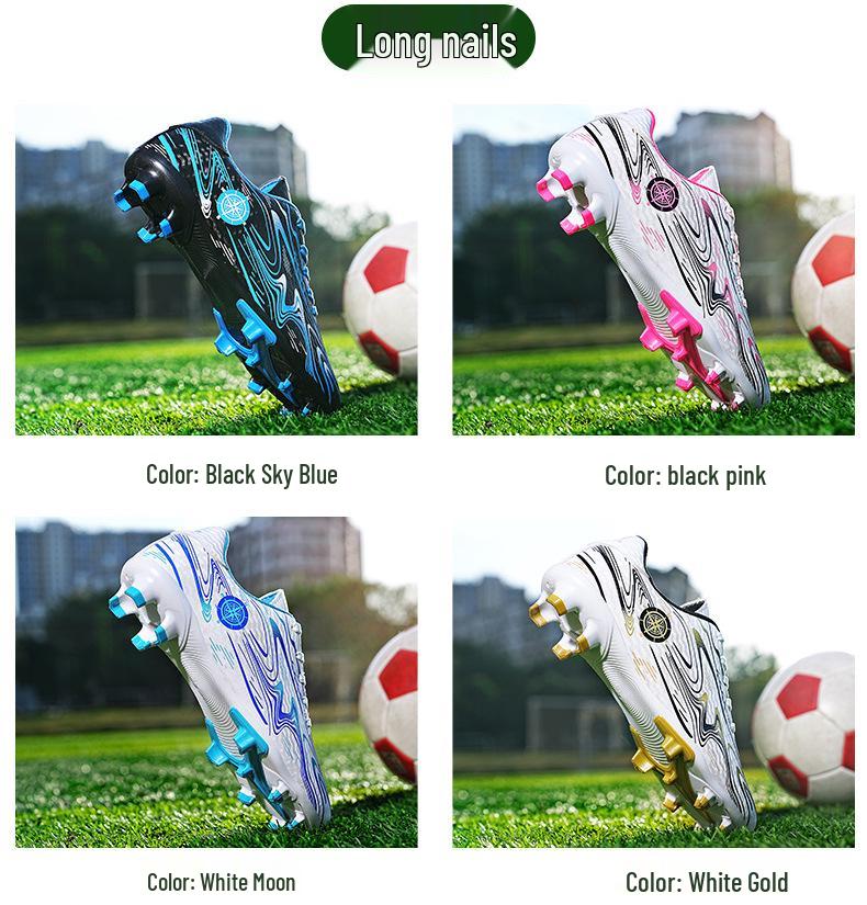 Plus Size Kids' Long Spike Soccer Shoes for Boys - Outdoor Turf Training & Competition