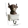 Highland Cow Bathroom Ornament Funny Resin Cow Figurines Bathroom Wall Hooks Towel Hanger Hooks For Home Shower Bedroom