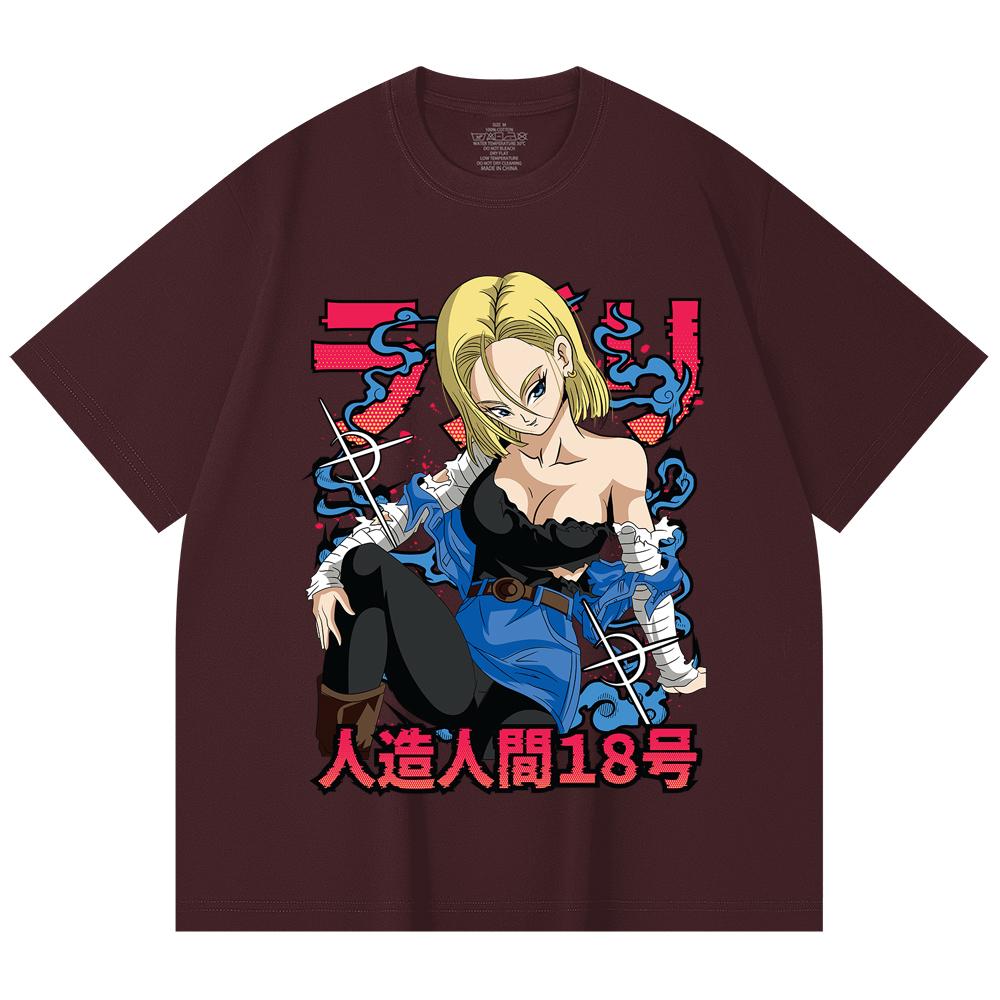 

230 Gsm 100% Cotton Dragon Ball V24 Android Print Unisex Heavy Cotton T Shirt 2XL