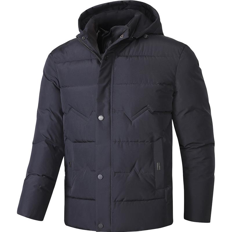 New Winter Thickened and Warm Cotton Jacket for Men's Casual Zipper Removeable Hat Cotton Jacket