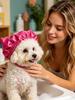 Dog Shower Caps Waterproof Reusable Adjustable Straps Cat Bathing Hat for Kittens Puppies Home Salon Grooming Swimming Pool Pet
