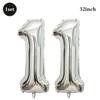 32inch Silver Number Foil Balloons Large Digit 0-9 Helium Globos Happy Birthday Party Decor Wedding Anniversary Graduation 2026