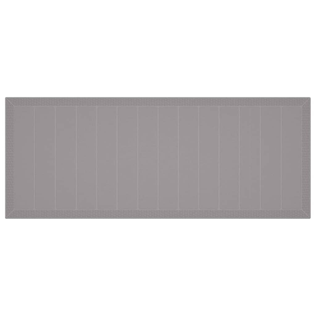 Garden Table Light Gray 250 x 100 x 73 cm Poly Rattan