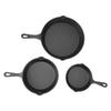 3 Piece Frying Pan Set Cast Iron Prevent Stick Multifunction Mini Fry Egg Pan with Long Handle for