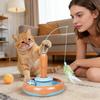 Electric Automatic Cats Toy: Rotating Feather Wand & Turntable Bell Ball – Self-Play Interactive Pet Toy For Cats
