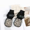 4 Pieces/set Wear Resistant Pet Knitted Socks Paw Pattern Dog Shoes Socks  Floor Protection