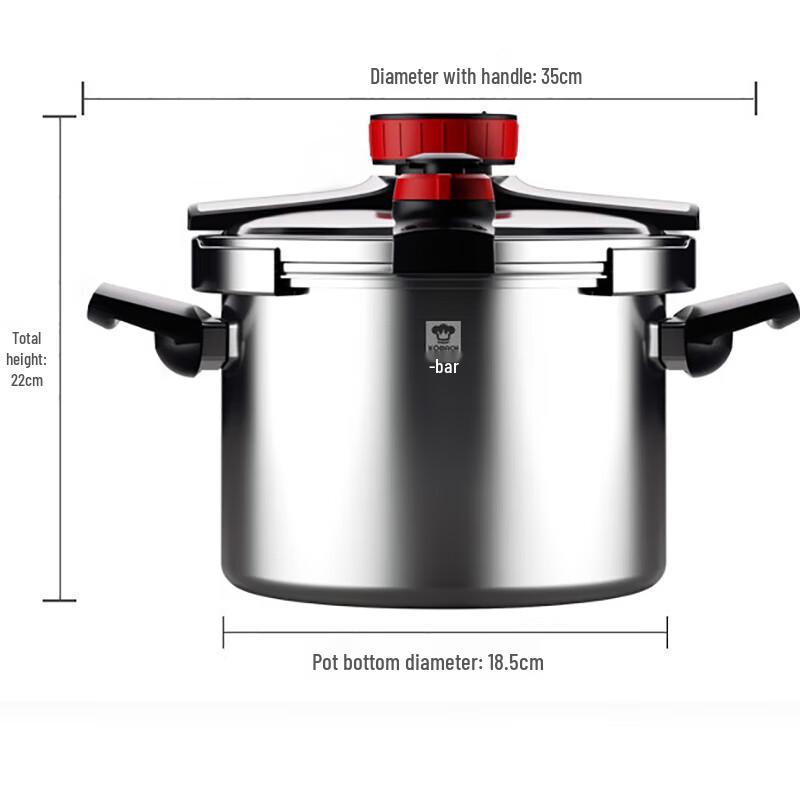 Kombach DSZ22-6L 304 Stainless Steel Pressure Cooker