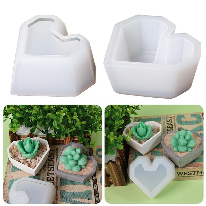 Maceta de flores, Molde de resina de silicona, molde de fundición de resina epoxi, florero suculento, molde de cemento, portavelas, molde de cera